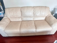 Leather sofa and loveseat