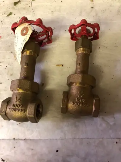 2 brass valves 1/2 one for steam one water