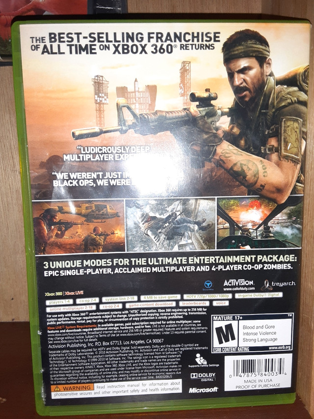 Call of duty Black ops  (Will not answer to"Hi is this available in XBOX 360 in City of Toronto - Image 2