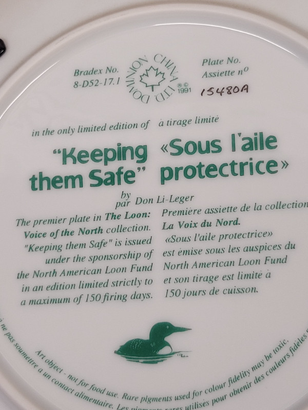 Vtg The Loon Voice of the North “Keeping Them Safe” Framed Plate in Arts & Collectibles in Dartmouth - Image 3