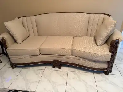 Antique wood couch, View more
