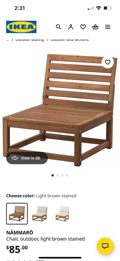 Ikea outdoor chairs, View more