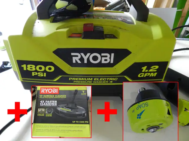 RYOBI 1800 PSI 1.2 GPM Cold Water Electric Pressure Washer + Sur in Other in Belleville - Image 2