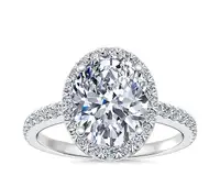 1.70 Carat Oval Cut Classic Halo Diamond Engagement Ring
