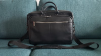 Samsonite Classic Black Leather Toploader - laptop bag briefcase