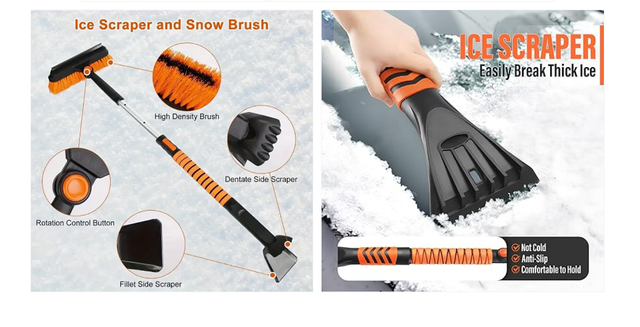 42'' Ice Scraper and Extendable Snow Brush Emergency Snow Shovel in Outdoor Tools & Storage in Mississauga / Peel Region - Image 3
