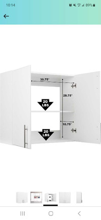 Prepac Elite 32" Wall Cabinet, White Storage Cabinet