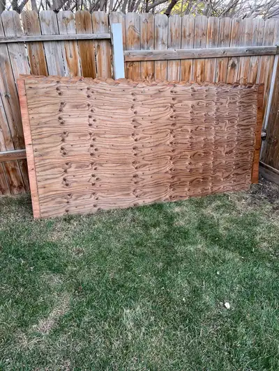 Used treated plywood 6 pieces 3/8x4x8 Very good condition, modeled on top. Price is per piece You pi...