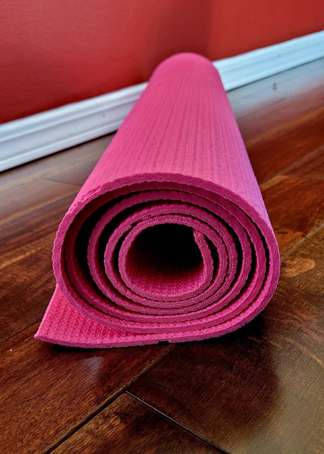 Pink yoga mat, youth size in Exercise Equipment in Strathcona County