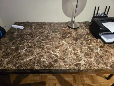 Marble Desk and love sofa, View more