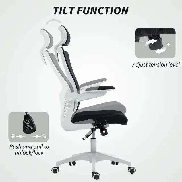 Ergonomic Office Chair, Swivel Desk Chair with Adjustable Lumbar in Chairs & Recliners in Markham / York Region - Image 10