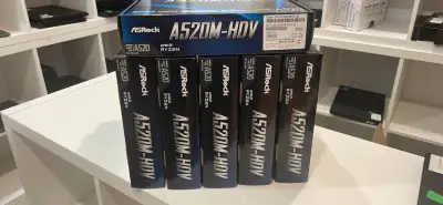 Brand New ASROCK A520 MotherBoard Supports AMD AM4 Socket Ryzen™ 3000, 3000 G-Series, 4000 G-Series,...