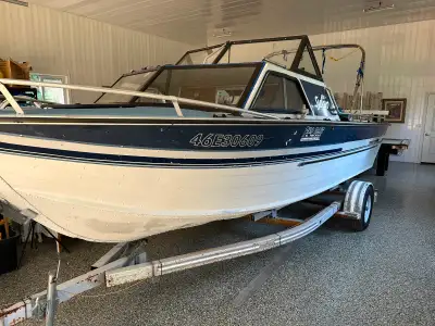 Nice boat. Trailer is good shape. Boat will handle big water well. Good on fuel. Great platform for...