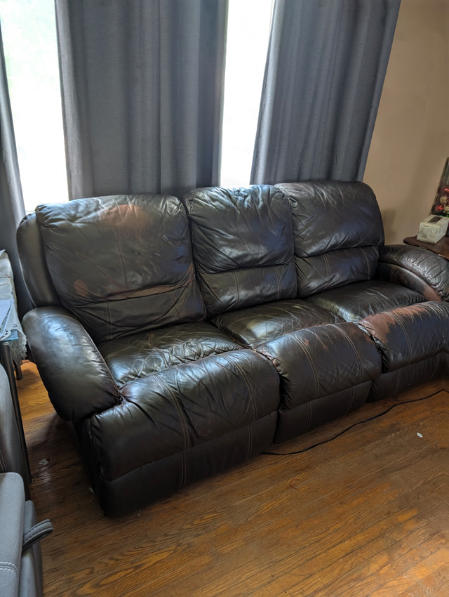 Leather reclining sofa for sale. BEST OFFER in Couches & Futons in Kitchener / Waterloo