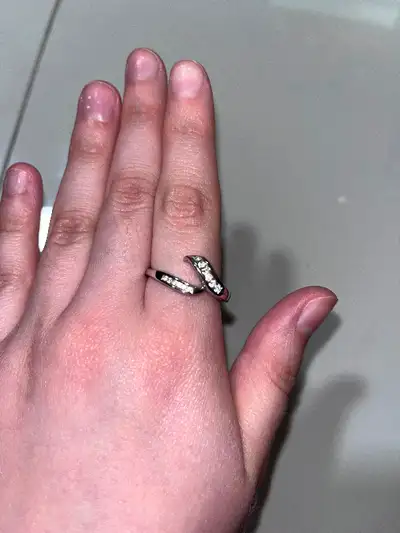 Silver Diamond ring size 10