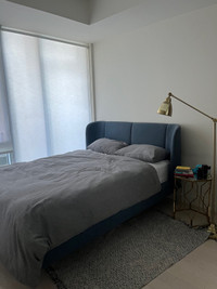 IKEA blue elegant bedframe 