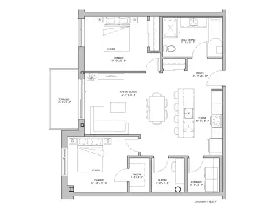 location 4 1/2+bureau immeuble le Clif