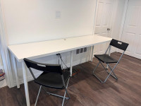 White desk with 2 chairs for sale