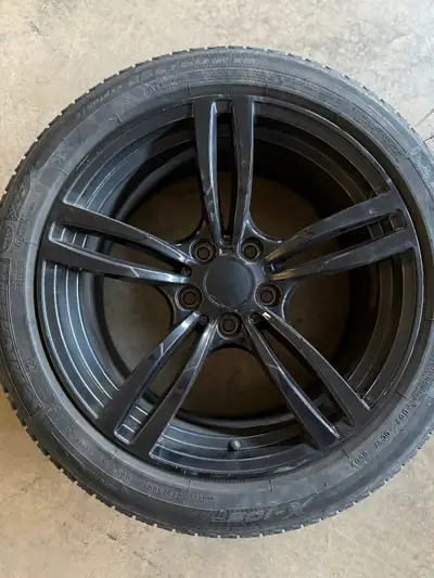 Set of 4, from 2018 BMW 330i. Tires used for 1.5 winters. Lots of tread remaining.