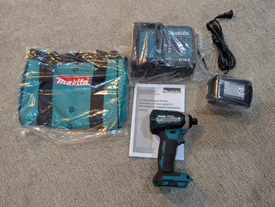 Makita Cordless Impact Driver with 1 Battery, Charger, Carry Bag, View more