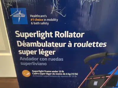 Medline Super light Walker / Rollator - New in Box, View more