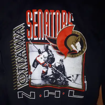 1993 NHL Ottawa Sens Sweater with a small hoodie , Extremely rare find Size L , In great condition h...