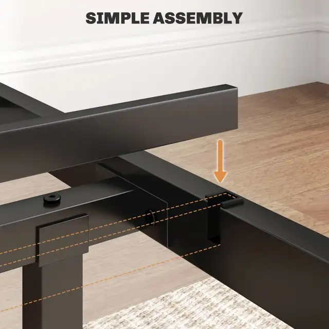 Steel slat Metal Full Platform Bed Frame with Headboard in Beds & Mattresses in Markham / York Region - Image 7
