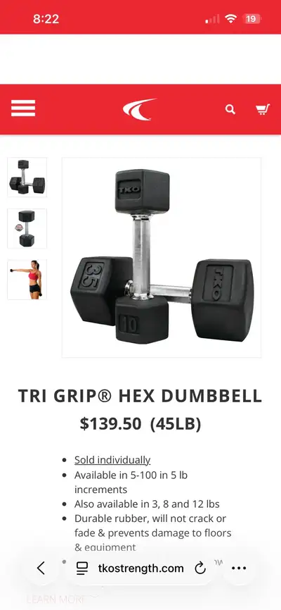 Hex Dumbbells (15s, 25s, 35s, 45s) , View more