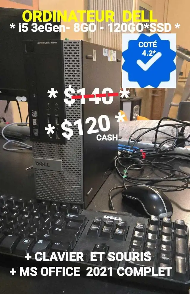 DELL DESKTOP - i5 3rd Gen - 8 GB - 120 GB SSD