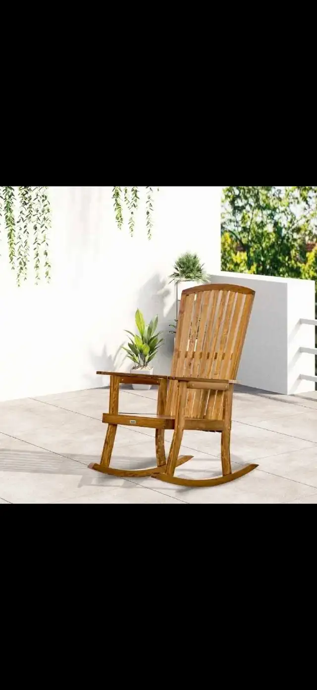 Wooden Rocking Chair, Fade-Resistant Patio Rocker Chair in Patio & Garden Furniture in Markham / York Region - Image 8