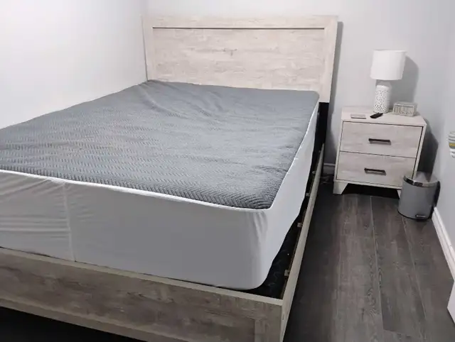 Queen bed and night table in Beds & Mattresses in Peterborough - Image 2