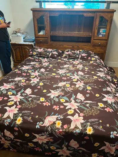 Queen size solid wooden bed frame just of 90 dollars ., View more