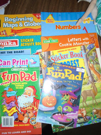 Stack of Children's Activity Books and reading books $8. for all