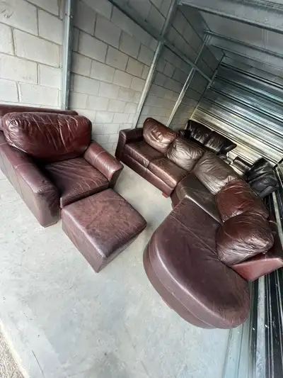 Brown Leather Sectional Set DELIVERY AVAILABLE, View more