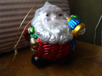 SANTA, hand blown glass ornament, Christmas/Xmas, 4" or ?