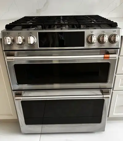 GE Café 30" Smart Gas Double Oven Range - Stainless Steel, View more