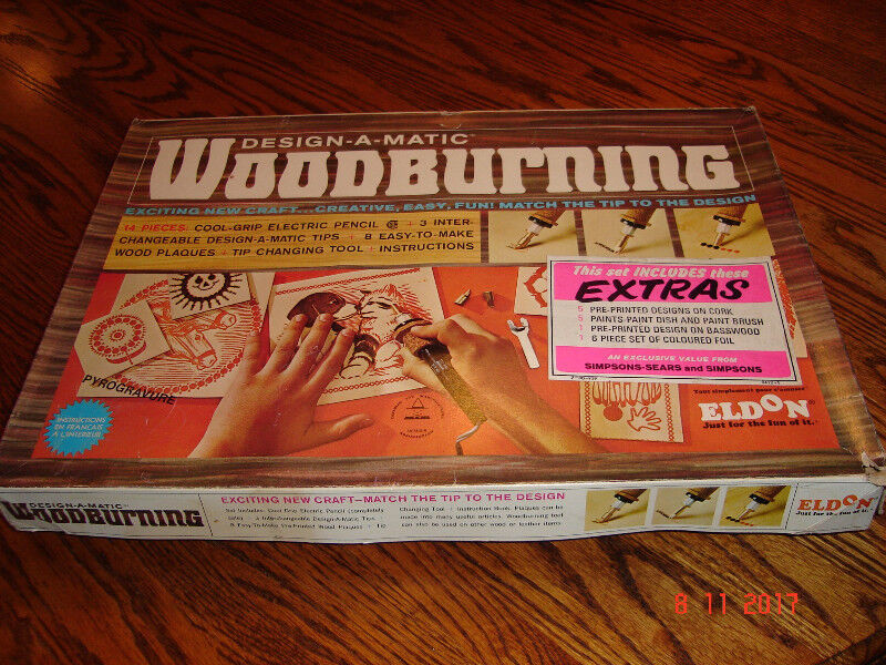 Vintage Eldon Woodburning Set in Box With Instructions 