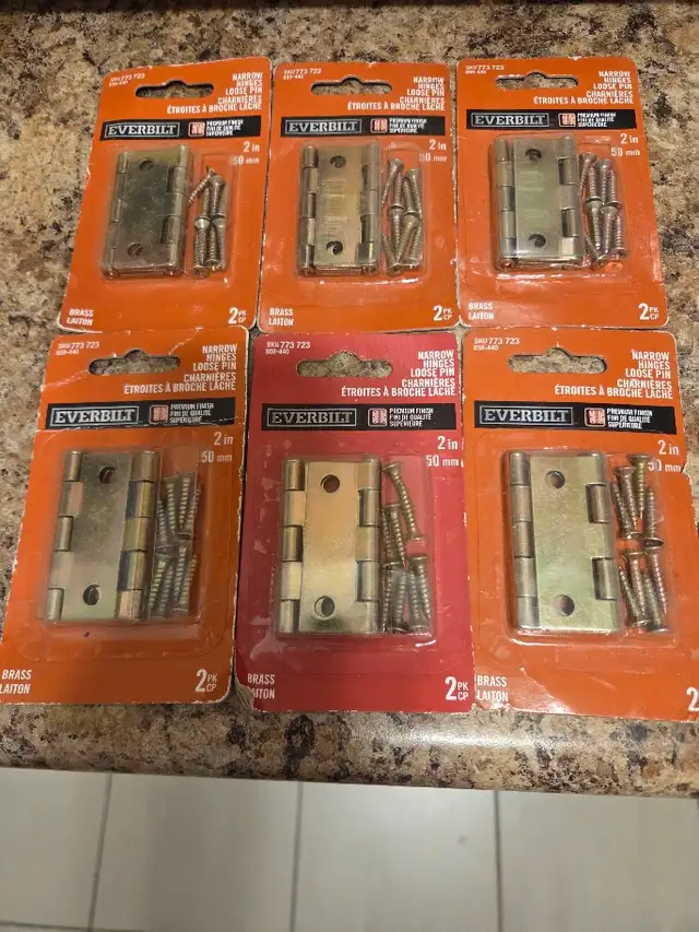 Everbilt 2-inch Zinc-Plated Narrow Utility Hinges Lot for $40 in Other in City of Toronto - Image 3