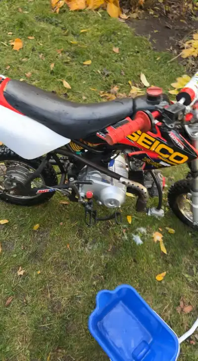90cc Dirt Bike – $350 I found this 90cc Chinese dirt bike in my grandpa’s garage and brought it back...