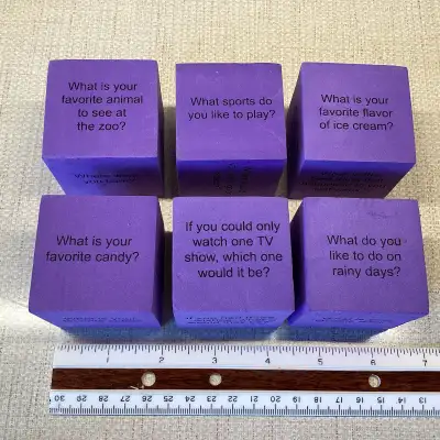 6 Piece Conversation Starters Cubes, View more