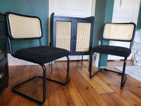 Black Rattan Entertaining Set - Cabinet and Chairs