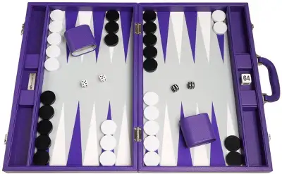 THIS LISTING IS FOR AN OPEN BOX - LIKE NEW BACKGAMMON SET WITH ALL OF ITS ORIGINAL ACCESSORIES. SEE...