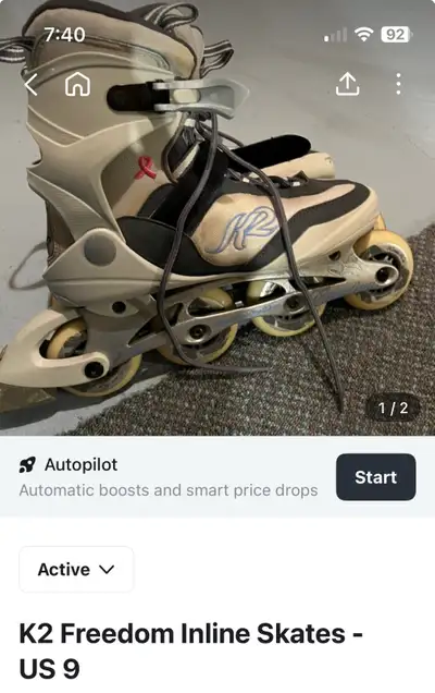 Pads and K2 Freedom Inline Skates - US 9, View more
