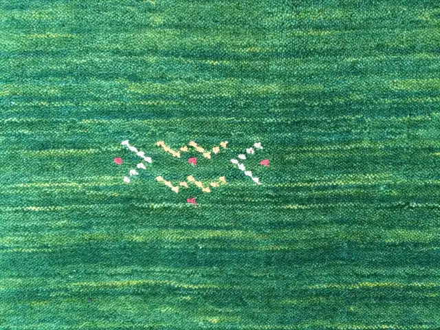 Green, wool Gabbeh rug with geometric figures, designs in Rugs, Carpets & Runners in Ottawa - Image 8