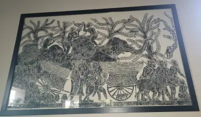 Cambodian wall art. Framed picture. Home decor. Location - Farm house recreation room . Lot FHRR1A6a...