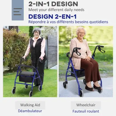 Aluminum Rollator Walker with Adjustable Handle, View more
