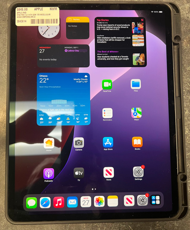 iPad Pro 13 inch 4th Gen 1TB with cellular in iPads & Tablets in Markham / York Region