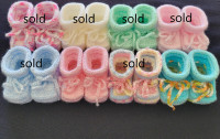 **All sold ** Newborn baby booties, all new - NO SEAMS!