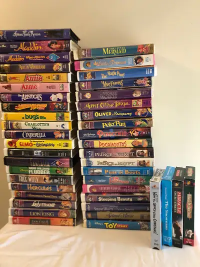 VHS Kids, Disney, Classic and other VHS Movies $1 - $10, used most are pictured and are $10 each Jus...