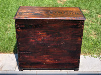 Antique Hand Crafted Wood Storage Box, blanket box